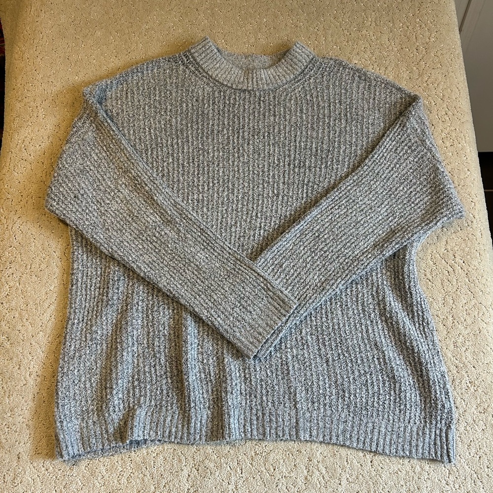 Women's American Eagle Oversized Long Sleeve Mock Neck Gray Sweater Size‎ Medium